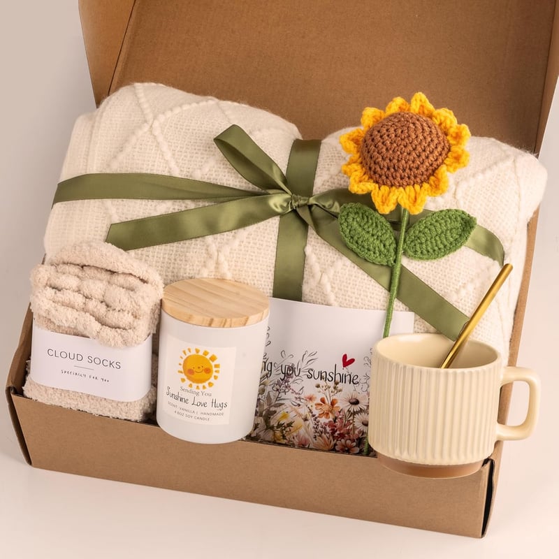 Unique Birthday Gift Basket for Women – Sunflower Care Package