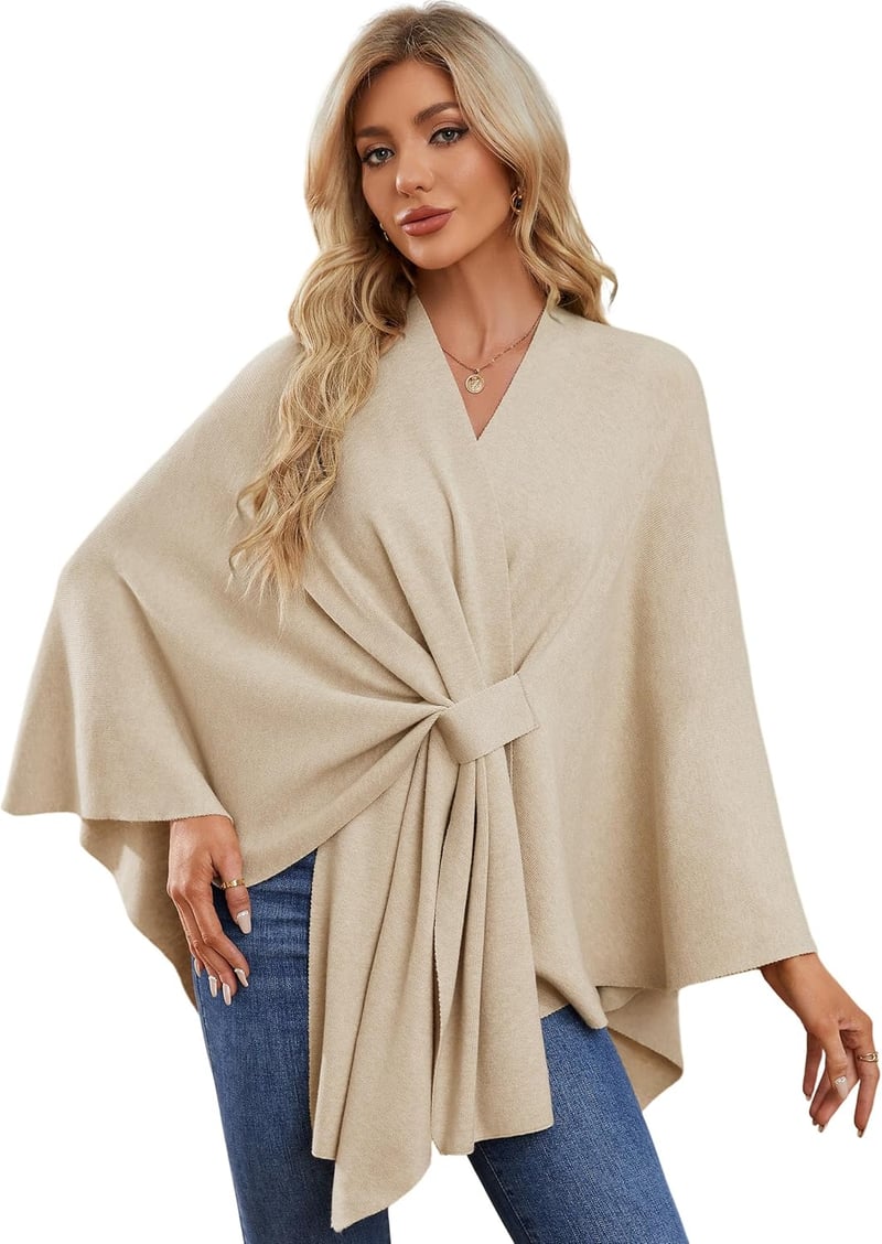 Women's Soft Shawl Poncho Wrap for Spring & Fall