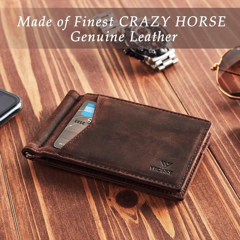 RFID Blocking Slim Bifold Leather Wallet for Men