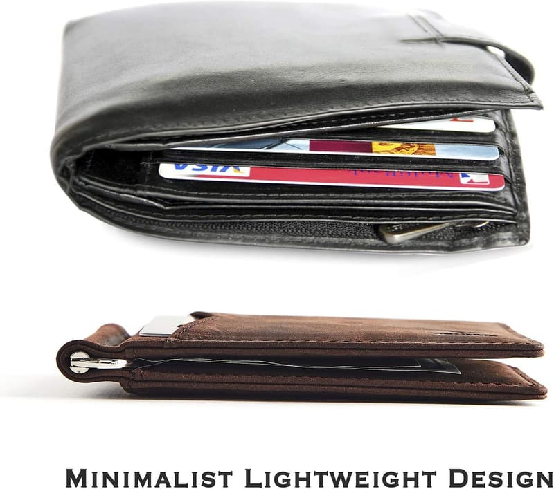 RFID Blocking Slim Bifold Leather Wallet for Men