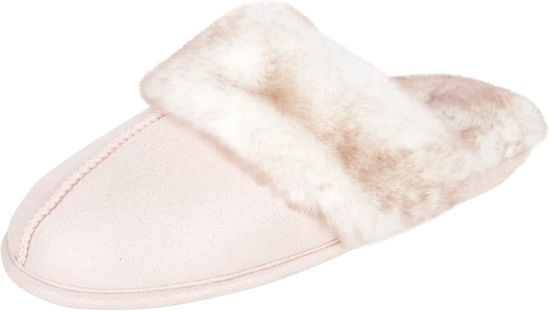 Women's Faux Fur Memory Foam Slippers with Plush Lining