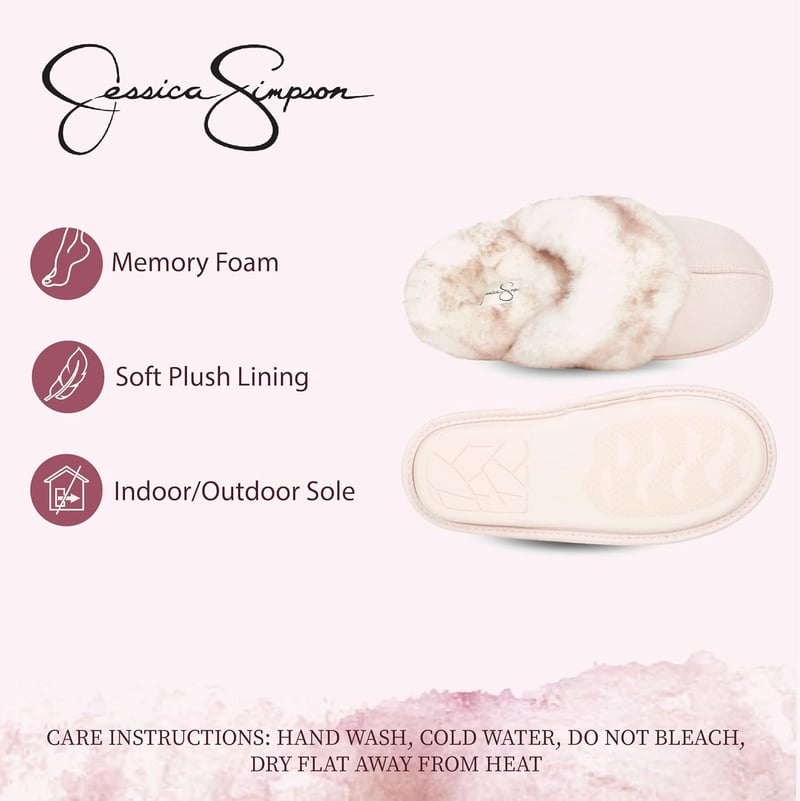 Women's Faux Fur Memory Foam Slippers with Plush Lining