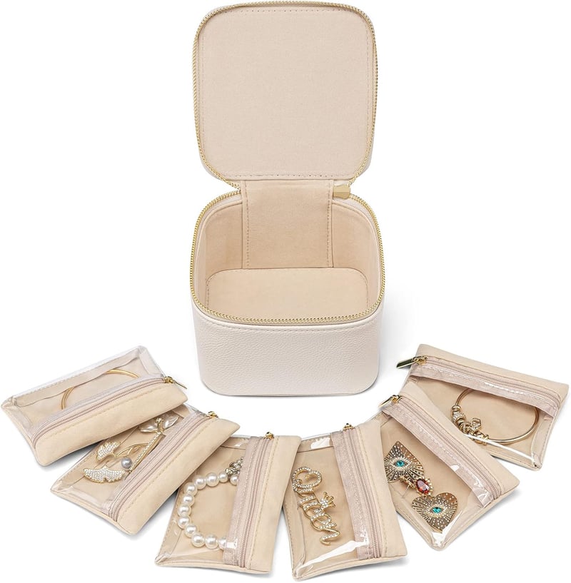 Teacher Appreciation Jewelry Box Organizer with 6 Velvet Pockets