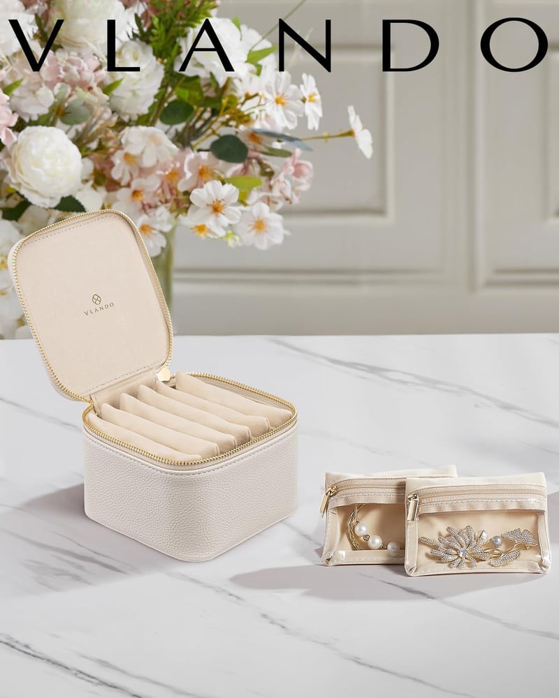 Teacher Appreciation Jewelry Box Organizer with 6 Velvet Pockets