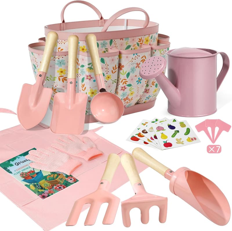 Kids Gardening Set with Tote Bag & 工具 - 14 Piece STEM Kit