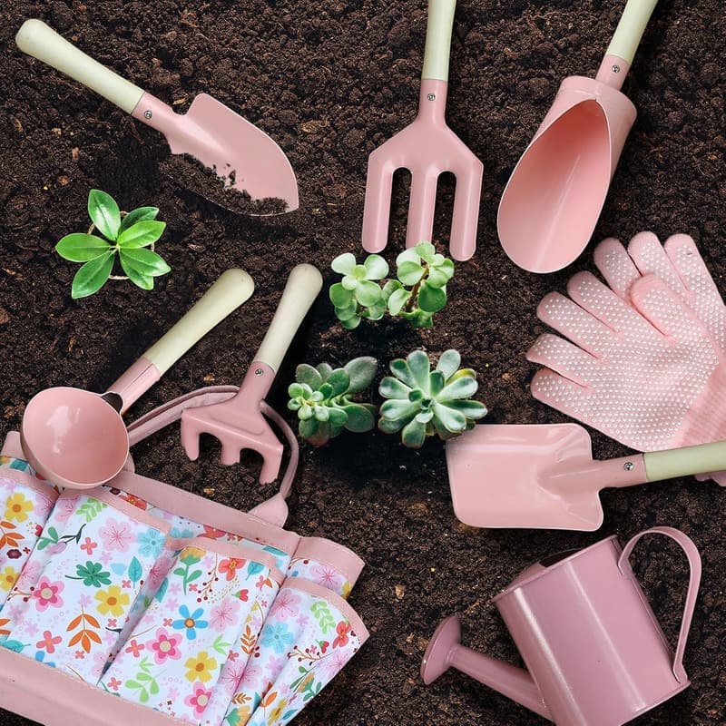 Kids Gardening Set with Tote Bag & 工具 - 14 Piece STEM Kit