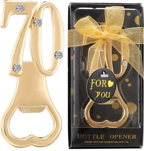 70th Birthday Party Favors - 12 Pack Bottle Openers