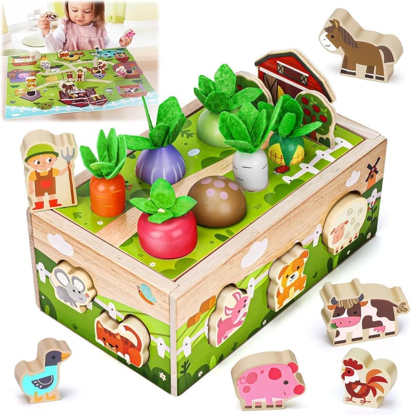 1st Birthday Montessori Wooden Sensory Toy for Toddlers