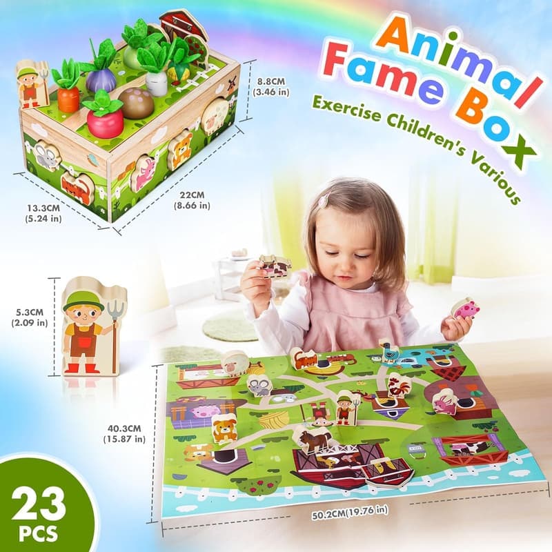 1st Birthday Montessori Wooden Sensory Toy for Toddlers
