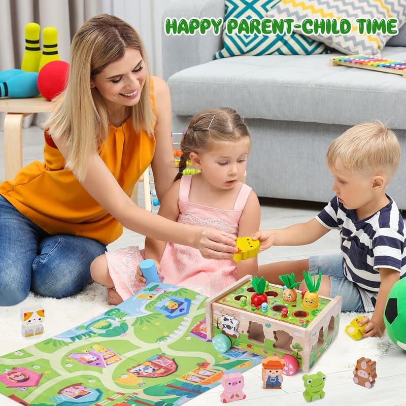 Montessori Wooden Farm Toys for Toddlers | Educational Gift for 1st Birthday