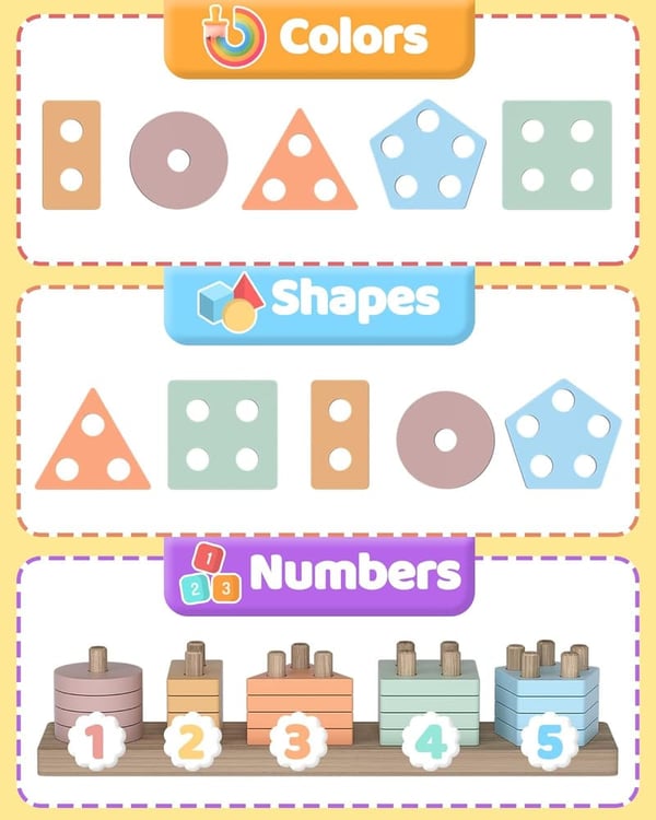 Toddler Educational Stacking Toy Puzzles for Ages 1-3