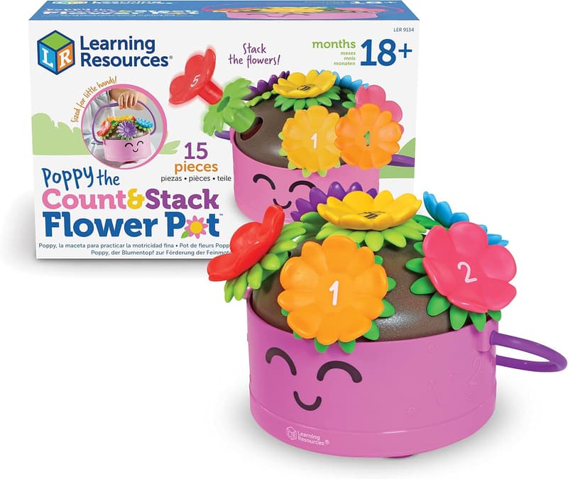 Toddler Learning Toy: Poppy The Count & Stack Flower Pot