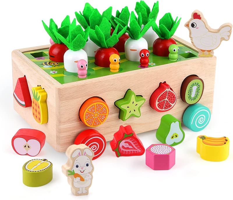 Montessori Wooden Garden Toy for Kids Aged 1-3 - Fine Motor Skills