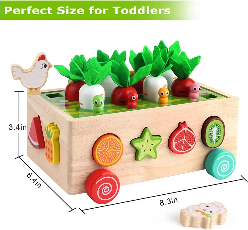 Montessori Wooden Garden Toy for Kids Aged 1-3 - Fine Motor Skills