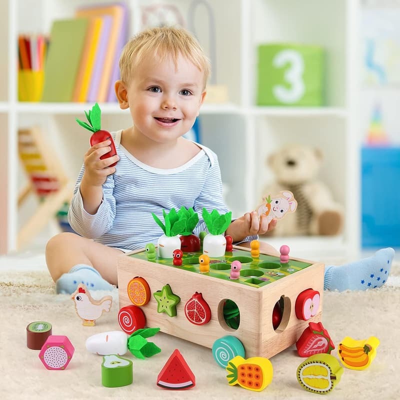 Montessori Wooden Garden Toy for Kids Aged 1-3 - Fine Motor Skills