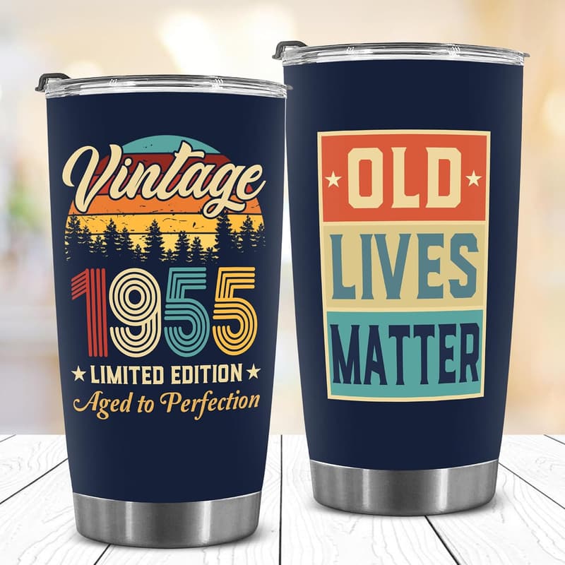 70th Birthday Vintage Tumbler Gift for Men & Women 20OZ