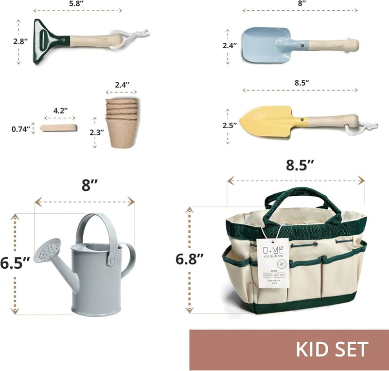 Montessori Kids Outdoor Gardening Tool Set with Seed Pods