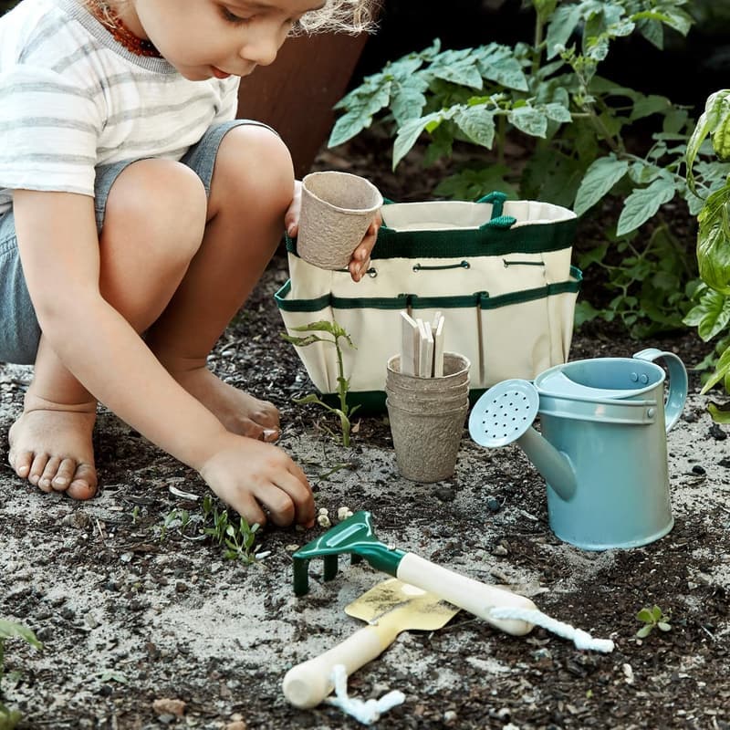 Montessori Kids Outdoor Gardening Tool Set with Seed Pods