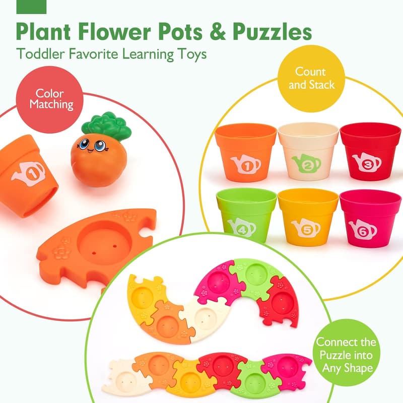 Montessori Color Sorting Puzzle Set for Toddlers 1-3