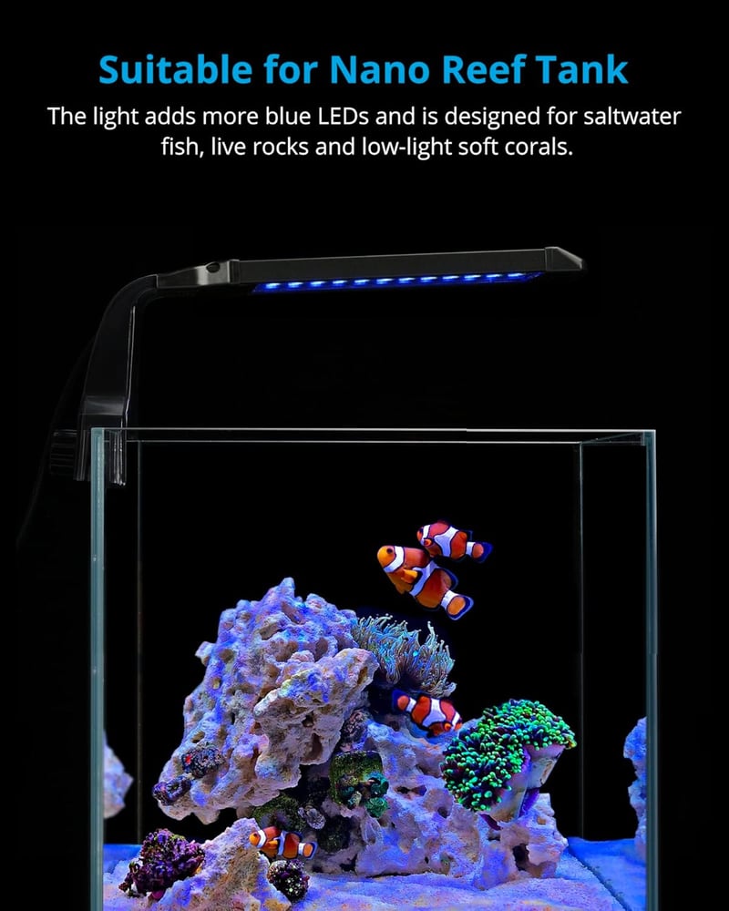 NICREW Aquarium Light for Coral Reef Tanks with Timer & 2 Modes