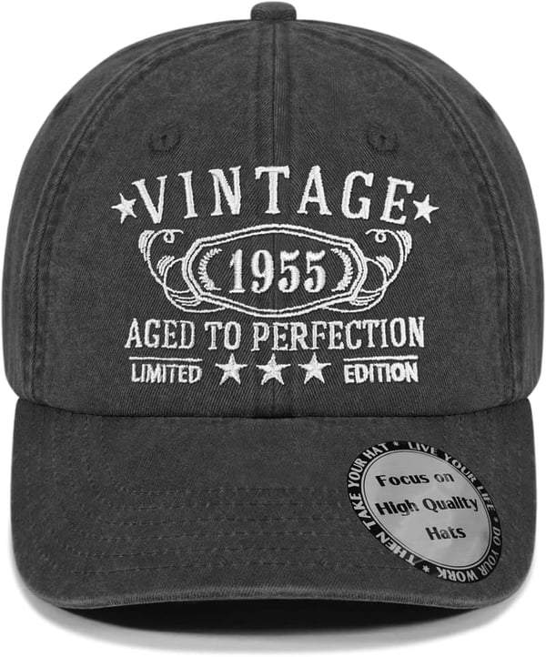 Personalized Vintage 1924-1995 Hat for 30th-100th Birthday