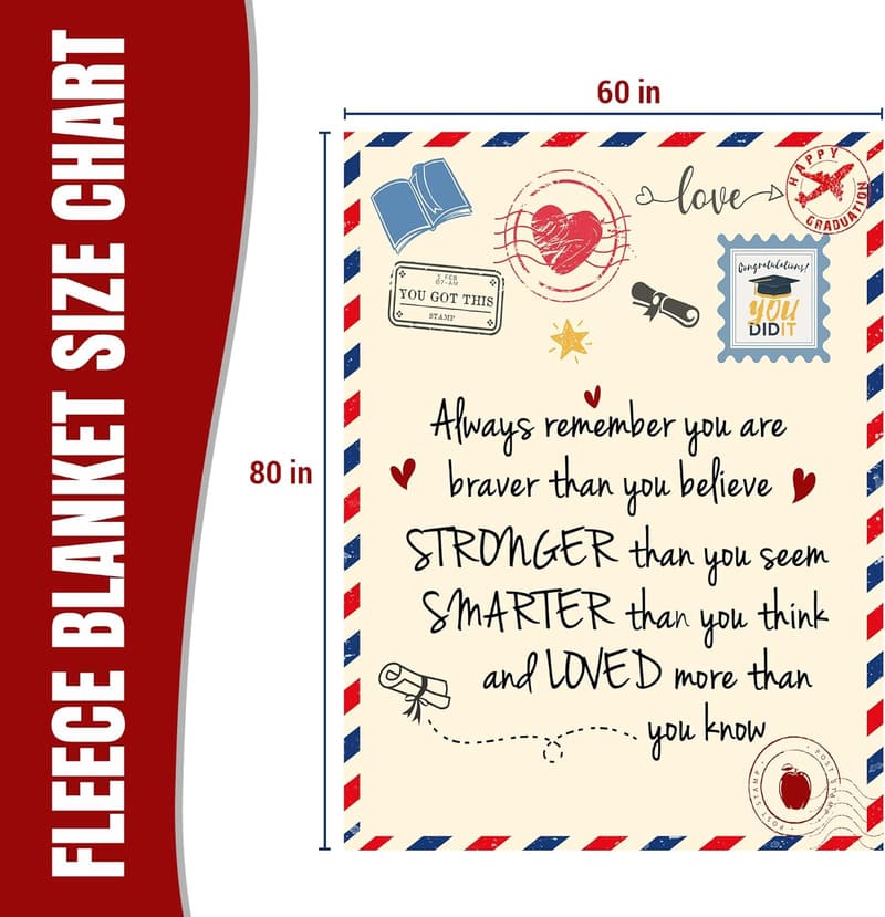 Graduation Gift: Soft Fleece Throw Blanket 60x80 for Her