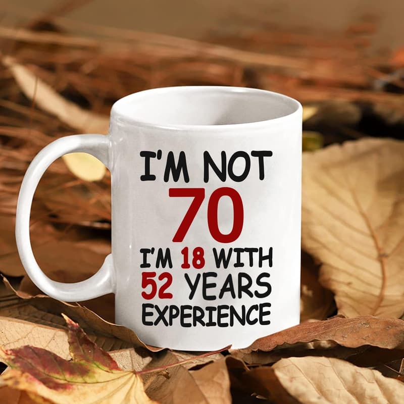 Happy 70th Birthday Coffee Mug for Men and Women