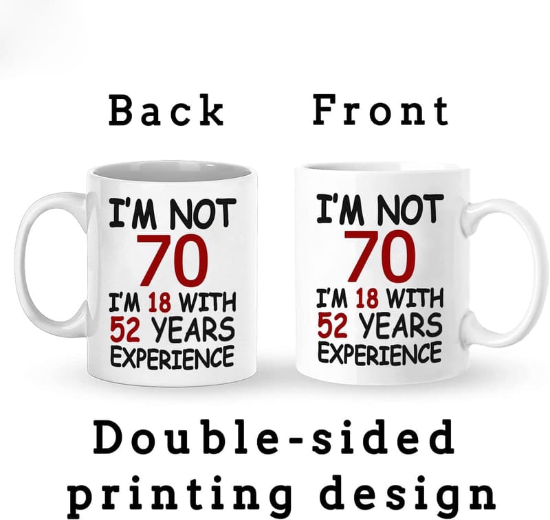 Happy 70th Birthday Coffee Mug for Men and Women