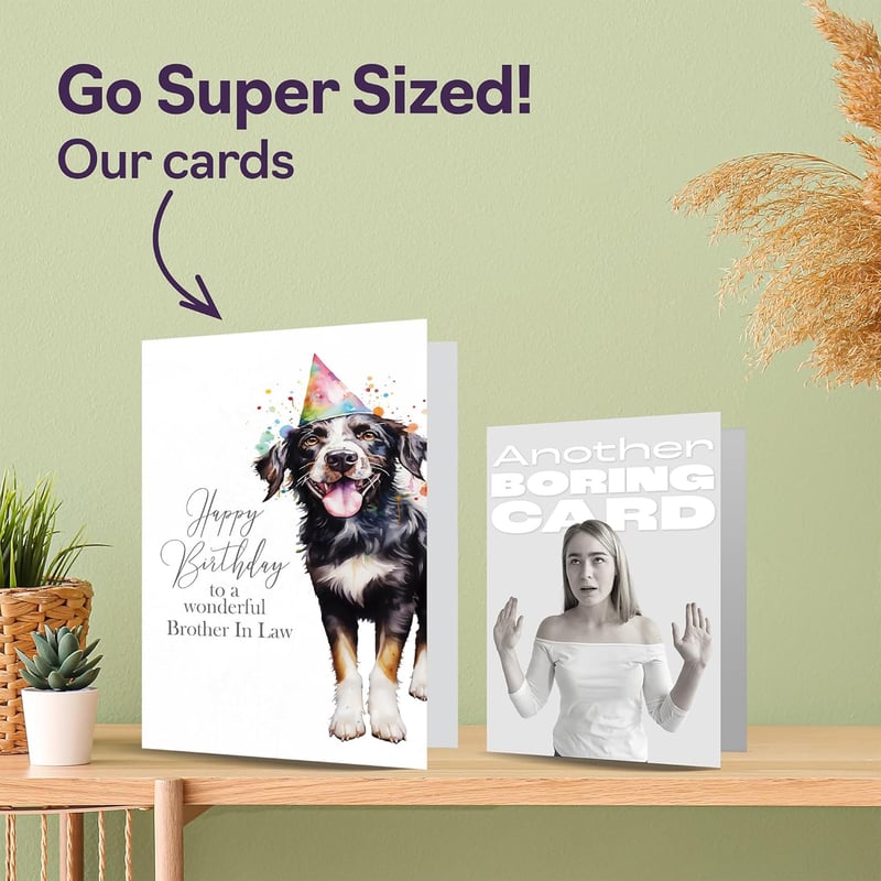 Happy Birthday Card for Brother-in-Law - Party Hat Dog Design