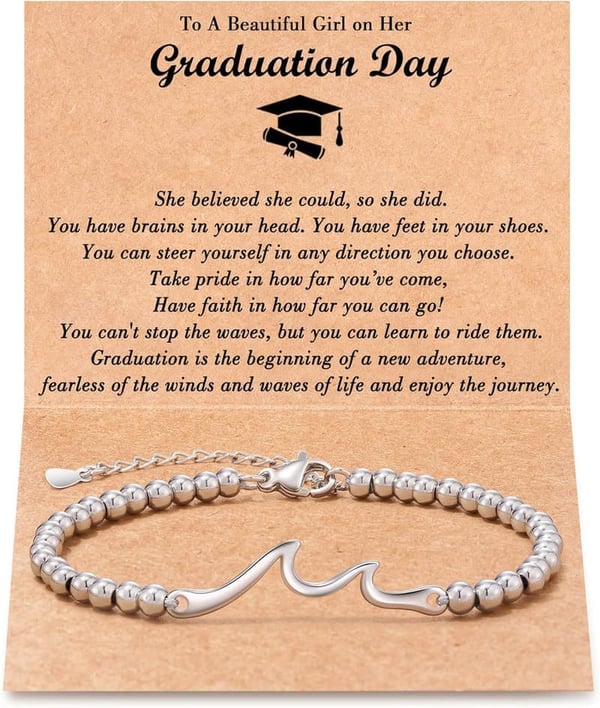 Graduation Bracelet for Her - Class of 2025, Waves of Life