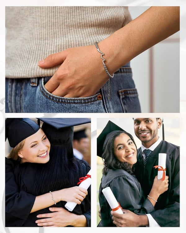 Graduation Bracelet for Her - Class of 2025, Waves of Life