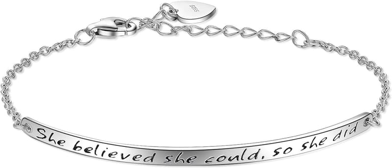 Inspirational Engraved Adjustable Bracelet for Women