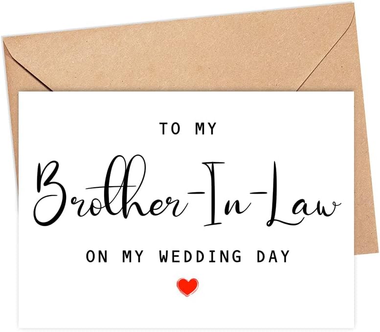 Brother-In-Law Wedding Day Card with Calligraphy Design