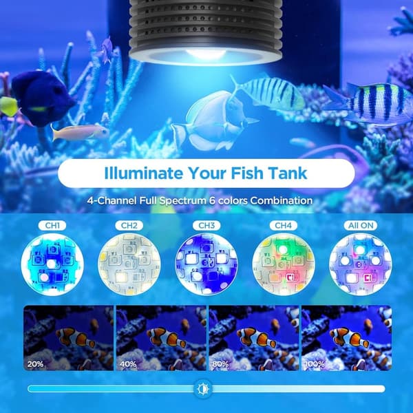 Full Spectrum LED Clip-On Light for Nano Saltwater Aquariums
