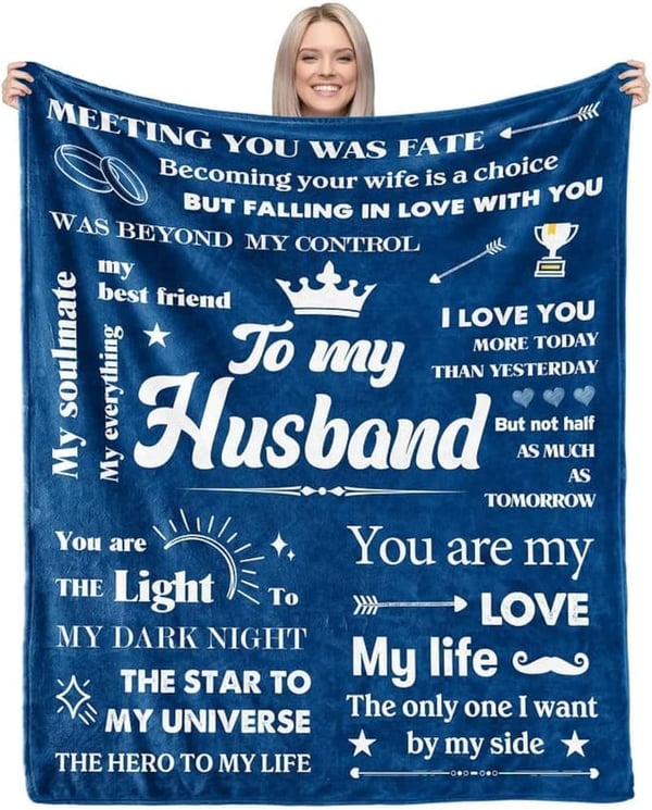 Romantic Throw Blanket for Husband - Perfect Birthday & Anniversary Gift