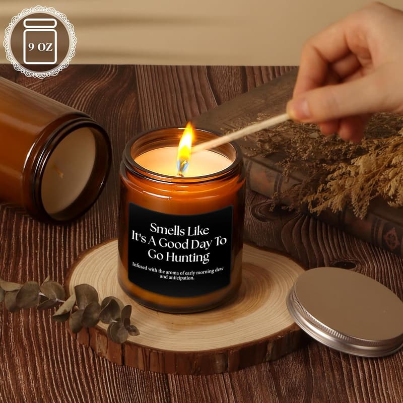 Hunting Candle Gift for Dad - Funny Present for Father's Day