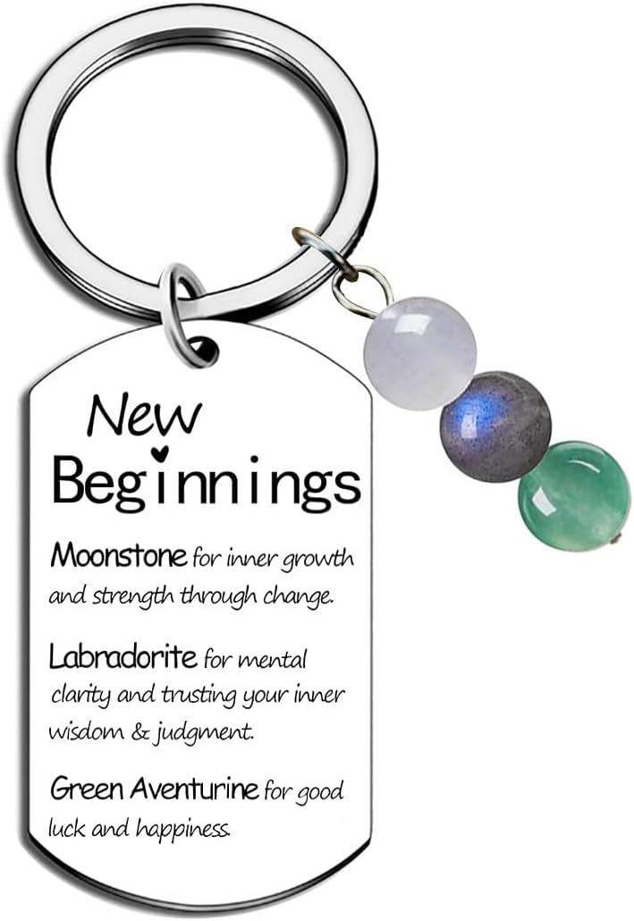 Natural Stone Keychain - Inspirational Gift for Women