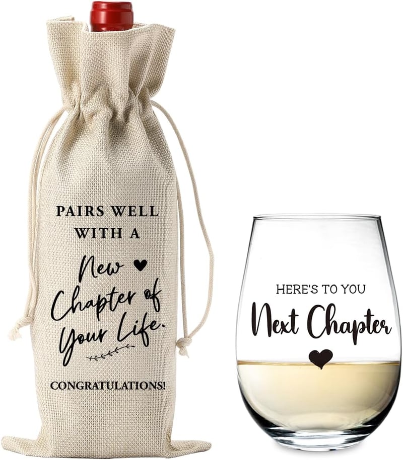 Farewell Wine Bag & Glass Set - Going Away Gift for Friends