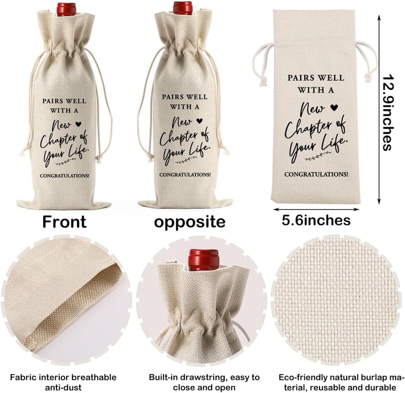 Farewell Wine Bag & Glass Set - Going Away Gift for Friends