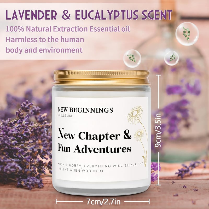 Lavender Scented Candle for New Beginnings Gift for Women