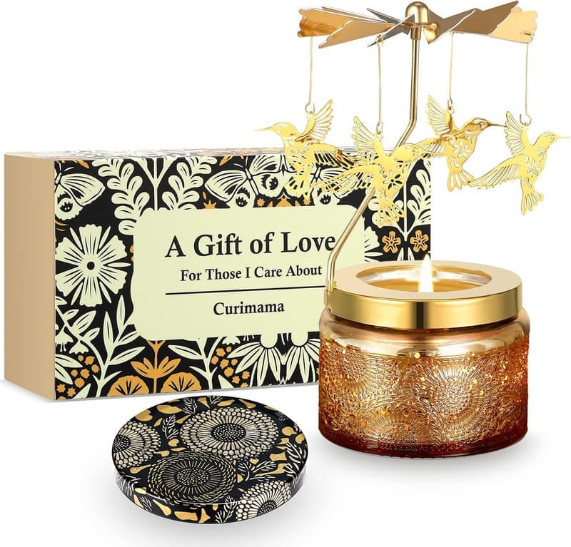 Rotating Hummingbird Scented Candle - Unique Birthday Gift for Women