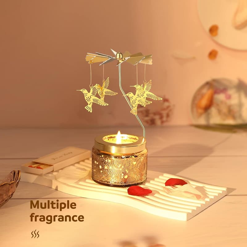 Rotating Hummingbird Scented Candle - Unique Birthday Gift for Women