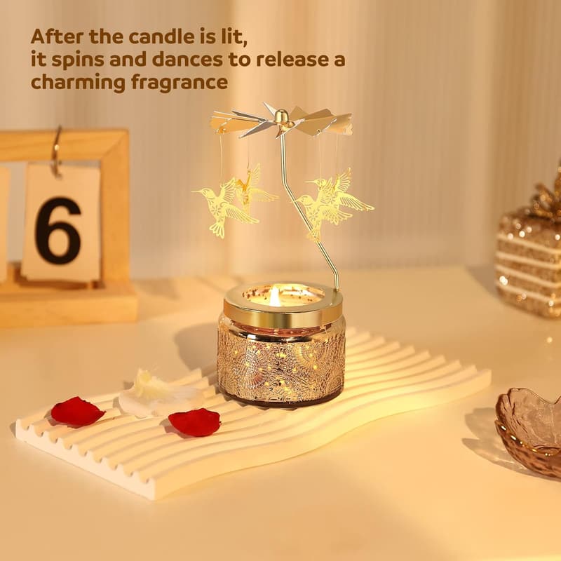 Rotating Hummingbird Scented Candle - Unique Birthday Gift for Women