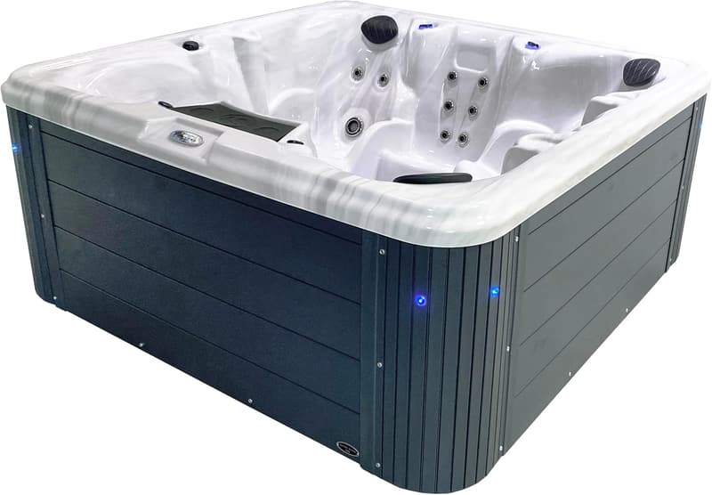 6-Person Outdoor Hot Tub with 34 Jets & Ice Bucket