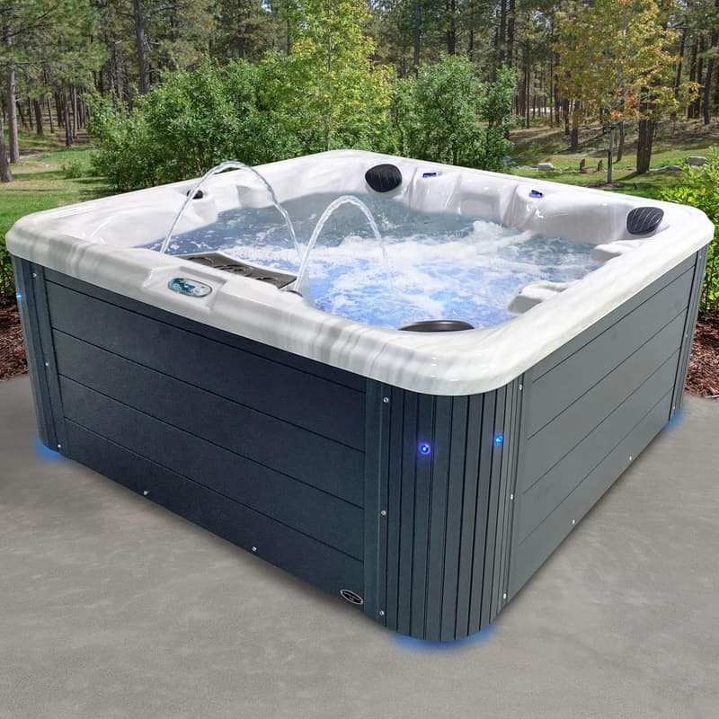 6-Person Outdoor Hot Tub with 34 Jets & Ice Bucket