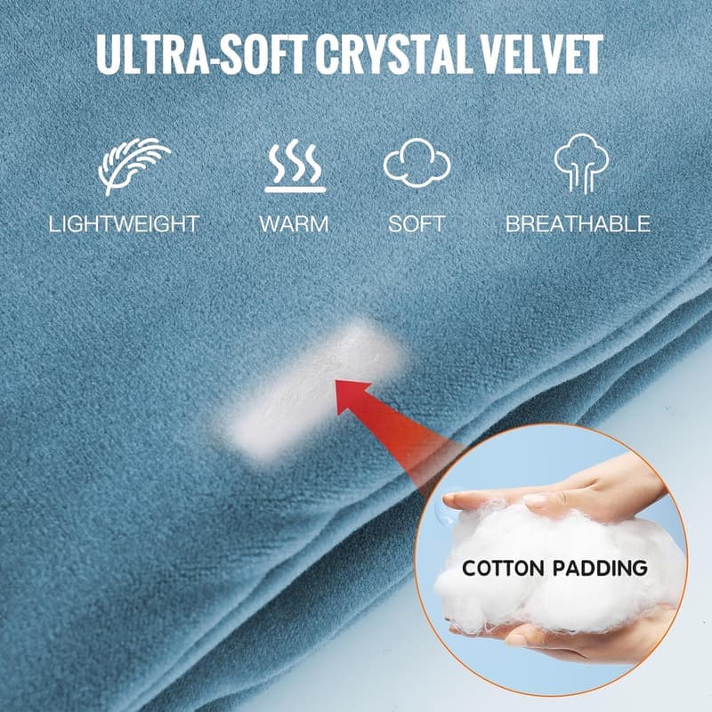 Cordless Heated Neck Wrap with Power Bank - Aqua Blue