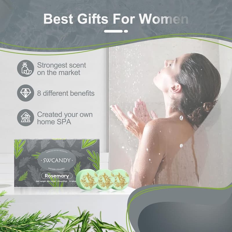Birthday Shower Steamers Gift Set with Essential Oils - 8 Pcs