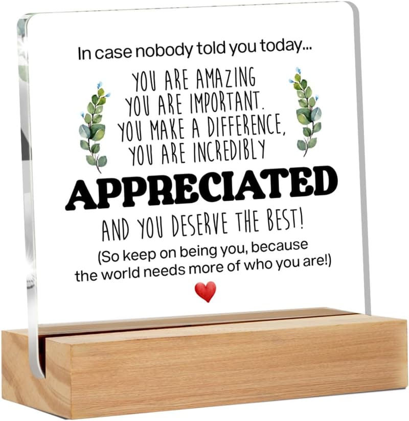 Motivational Quote Desk Sign - Appreciation Gift for Coworkers