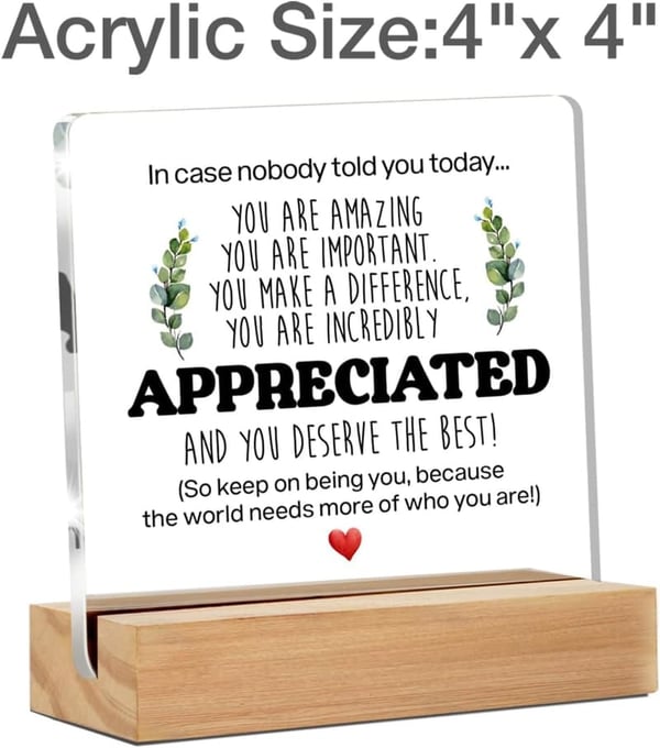 Motivational Quote Desk Sign - Appreciation Gift for Coworkers