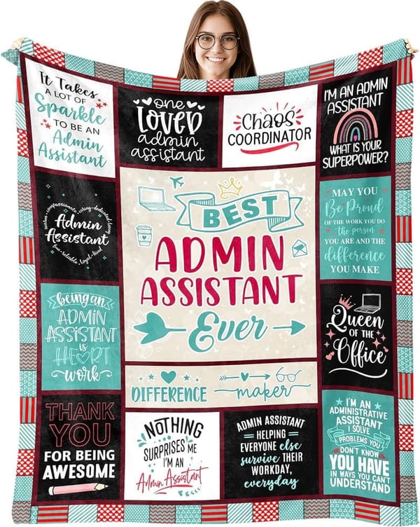 Administrative Professional Day Throw Blanket - 60x50 inch Gift for Women